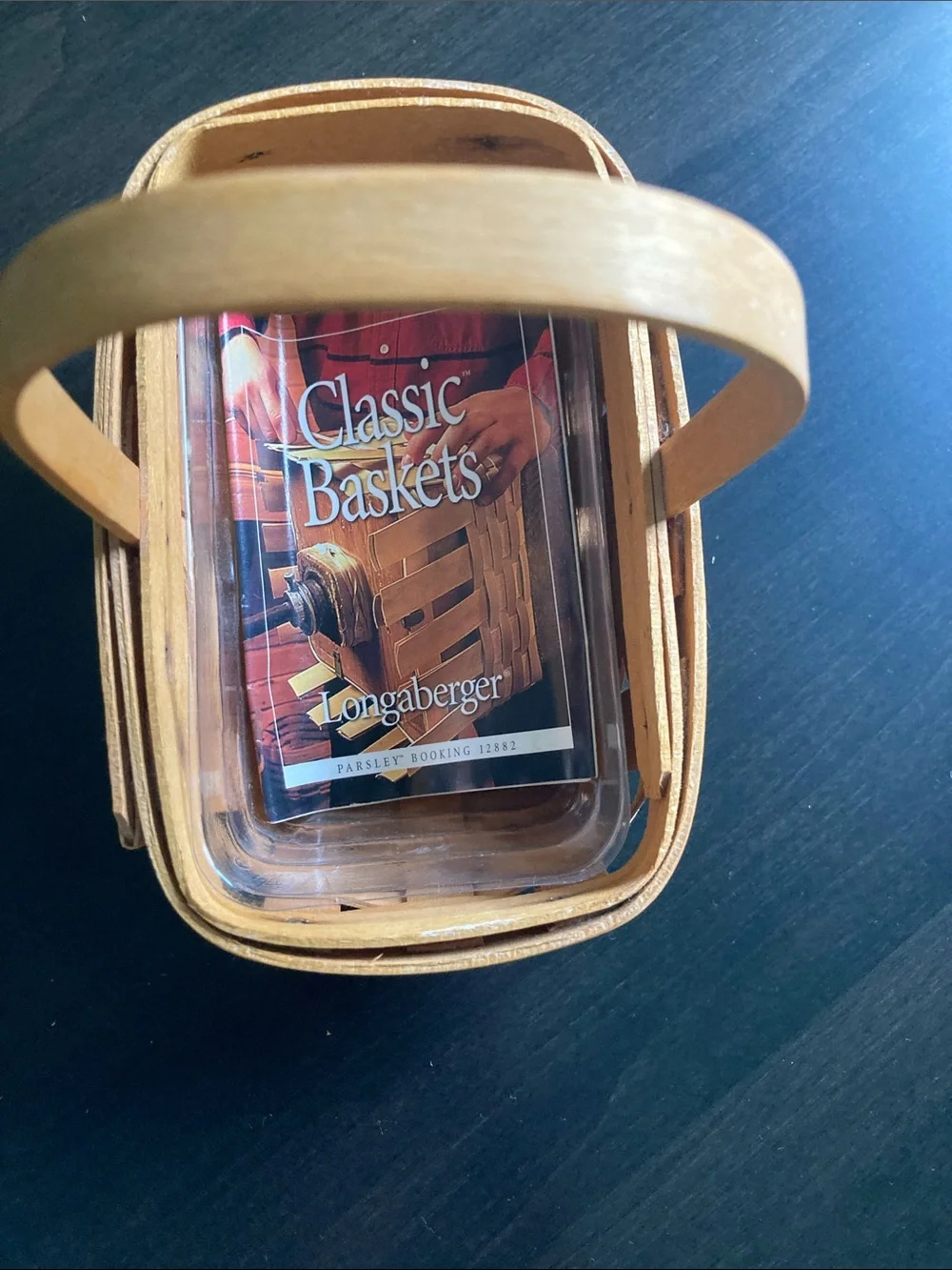 Longaberger rectangular woven basket in warm tan